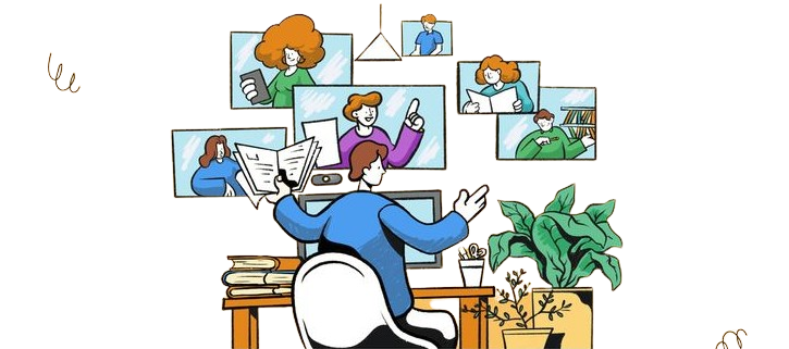 A person sitting on the desk learning