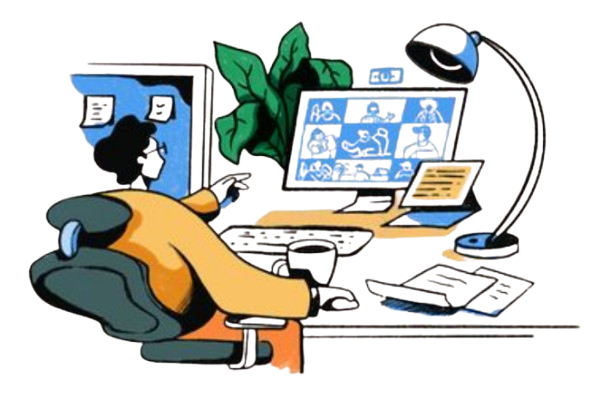 A student attending a online zoom meeting